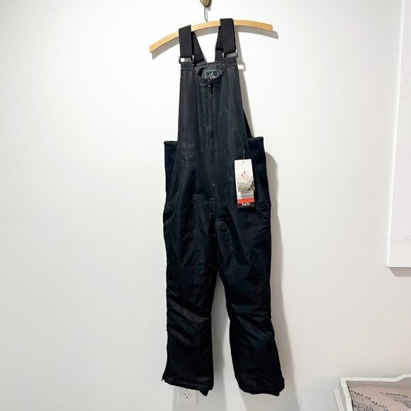 Pulse New Snow Pants Snow Bib Size 7/8 Black NWT Waterproof - Picture 1 of 11